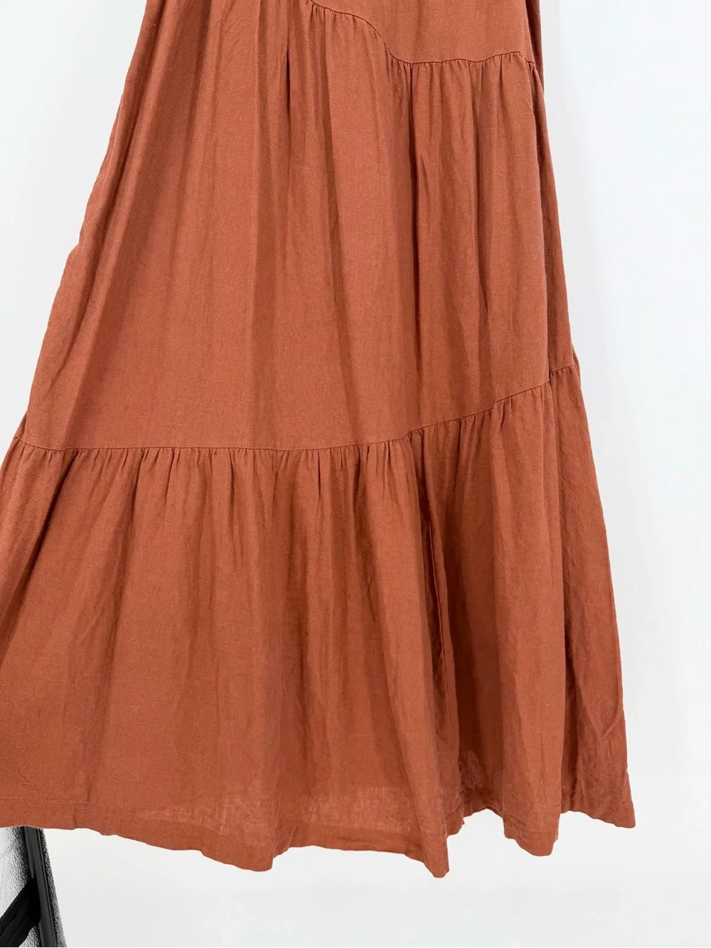 abercrombie and fitch Rust Asymmetrical Tiered Maxi Dress